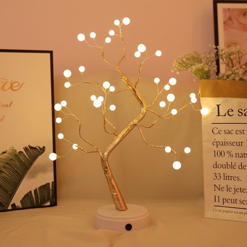 Đèn Led bàn hình cây dùng trang trí , đèn DECOR phòng ngủ,dùng pin và cổng usb