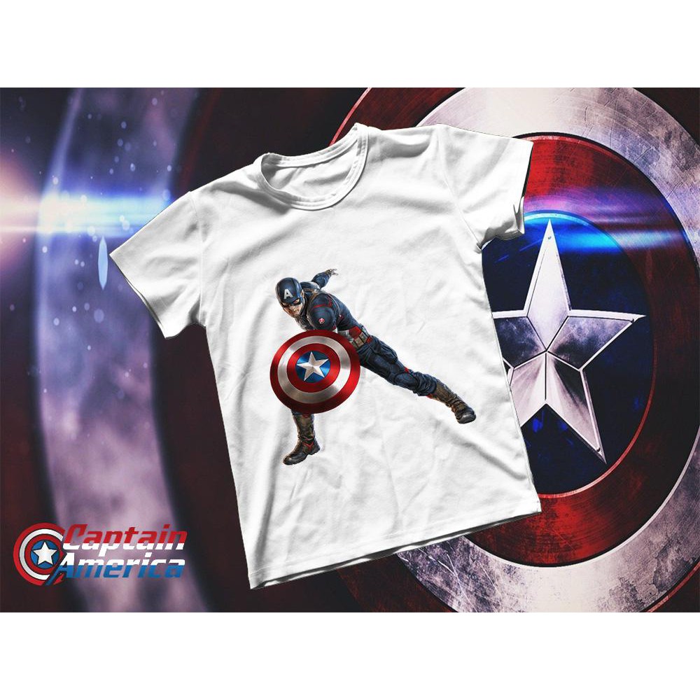 Áo thun Cotton Unisex - Movie - Captain America - Captain America xung phong