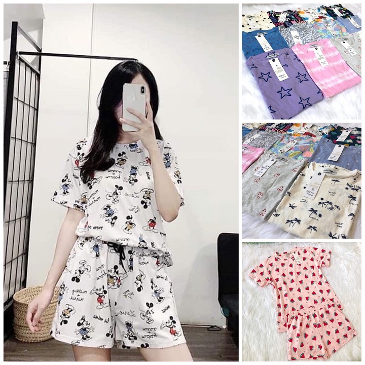 (Size 40-80kg)Bộ đồ nữ mặc nhà 🌸đồ ngủ nữ có túi quần (form rộng)