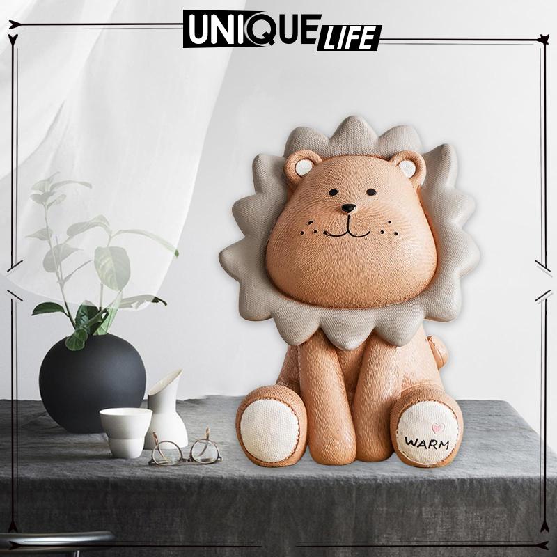 Hộp Đựng Tiền Tiết Kiệm Hình Sư Tử Trang Trí Sinh Nhật Màu Xám S 4