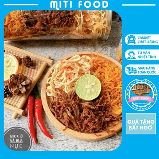 Khô mix 3 vị: heo - mực - gà 300gr miti food