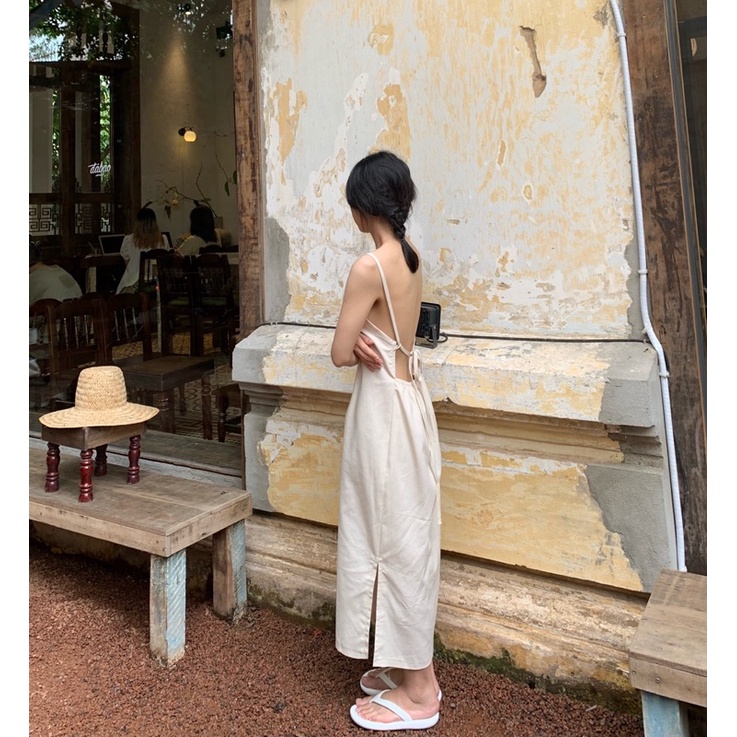 [Mã FAMARAL1 giảm 10K đơn 50K] Đầm cổ yếm hở sau - Eggnie dress | BigBuy360 - bigbuy360.vn