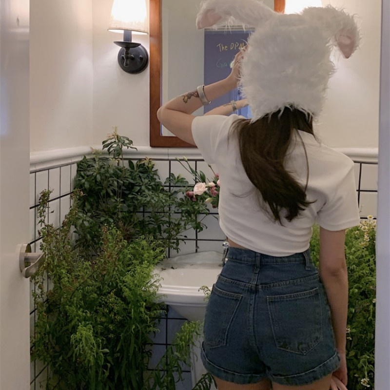 Áo Thun Tay Ngắn Dáng Ôm Dễ Thương Thời Trang Mùa Hè Cho Nữ