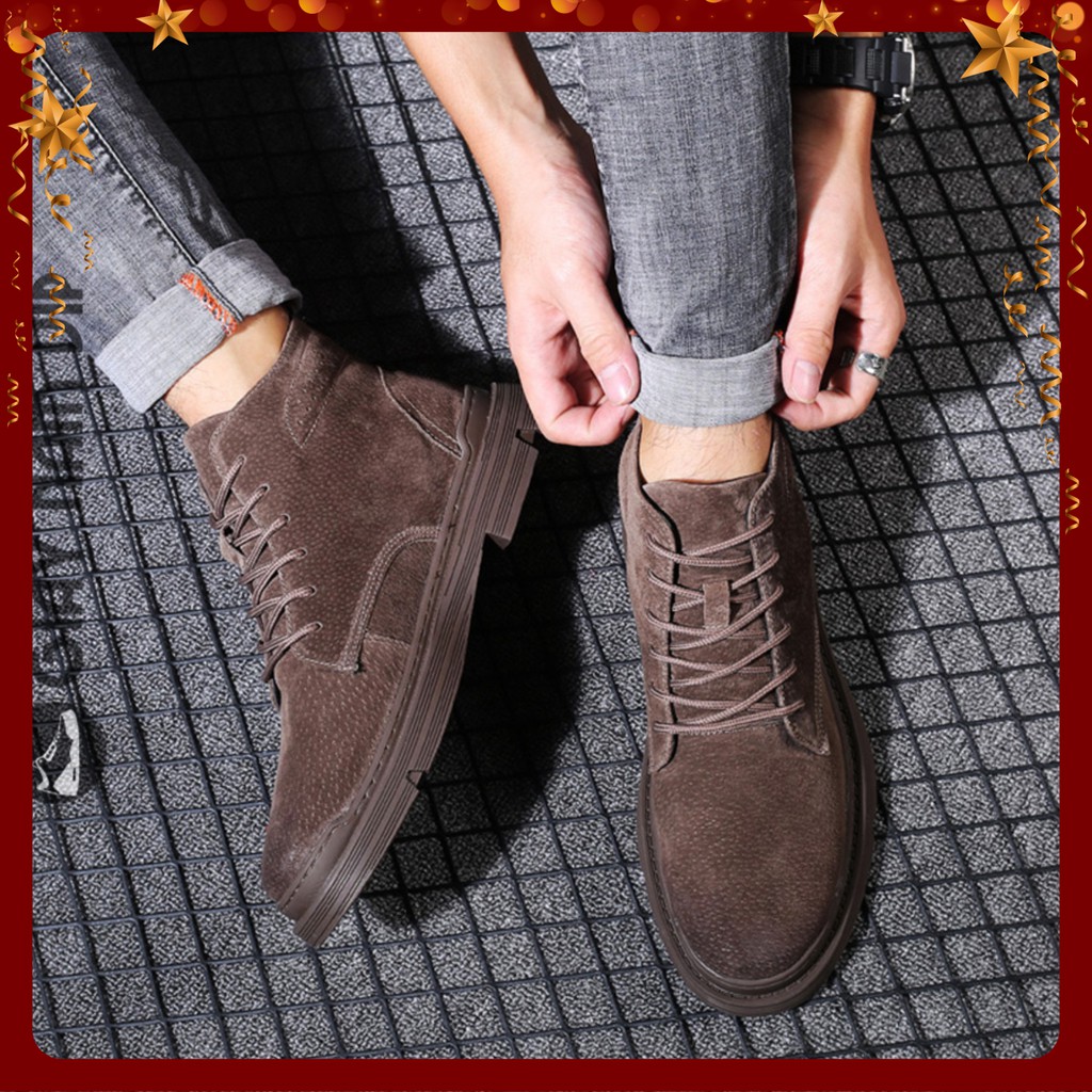 Giày Da Nam - FREESHIP- Giày Boot Nam Da Lộn Chất Chơi GNK18 | BigBuy360 - bigbuy360.vn