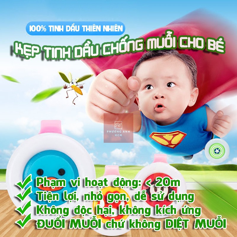 Kẹp Chống Muỗi Đuổi Muỗi Tinh Dầu Thảo Dược Cho Bé Yêu
