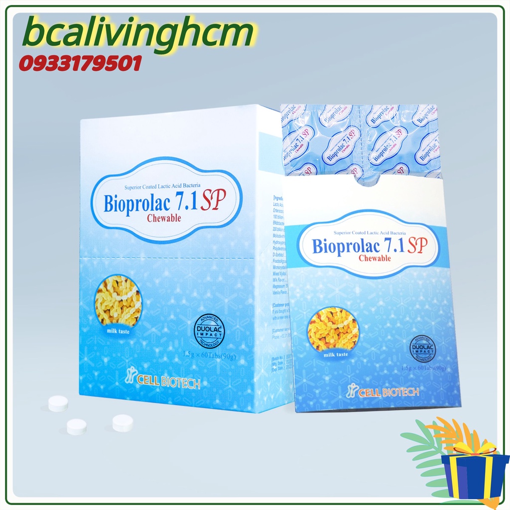 Men vi sinh BIOPROLAC CHEWABLE viên nhai giúp hệ tiêu hóa khỏe mạnh bổ sung lợi khuẩn