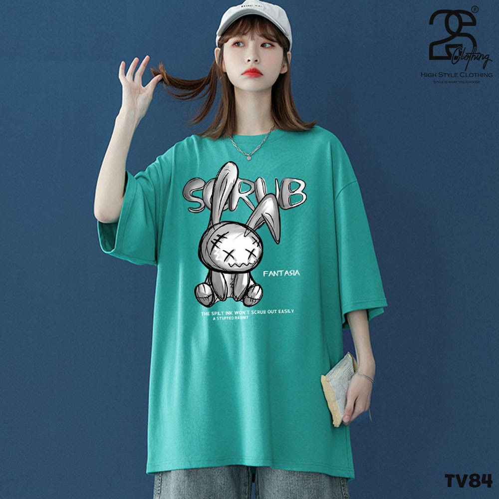 Áo Thun Nữ Phom Rộng 2s Clothing Áo Phông Nữ Đẹp Thời Trang Form Rộng Style Ulzzang Giá Rẻ In Hình Thỏ Rabbit TV84 | BigBuy360 - bigbuy360.vn