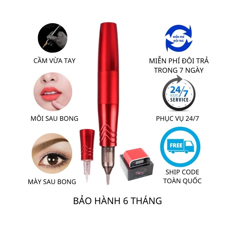 Máy Pen 5 0 plus phun xăm môi mini hai đầu xăm hình