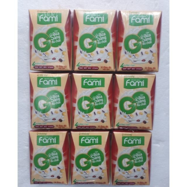 Thùng sữa Fami 200ml vị đậu đỏ nếp cẩm
