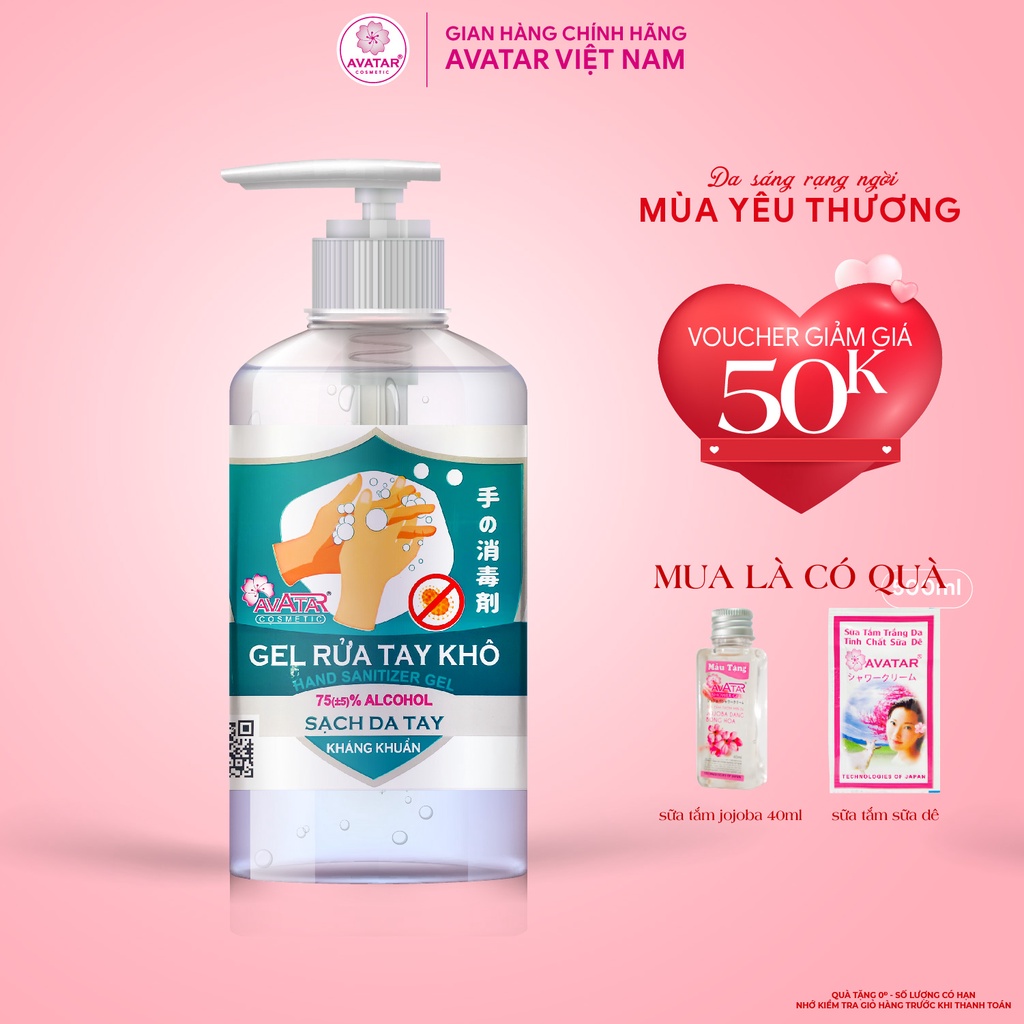 Gel Rửa Tay Khô Làm Sạch Vượt Trội, X3 Dưỡng Ẩm Không Gây Khô Da AVATAR 500ml