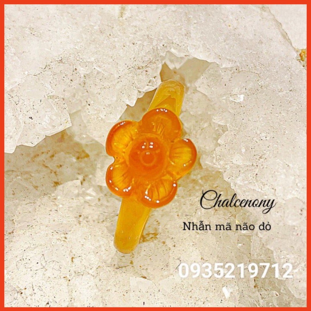 Mẫu bestseller Nhẫn màu đỏ với vân nét tuyệt đẹp, thiết kế đơn giản thiết kế bông hoa làm điểm nhấn mang vẻ đẹp sang t