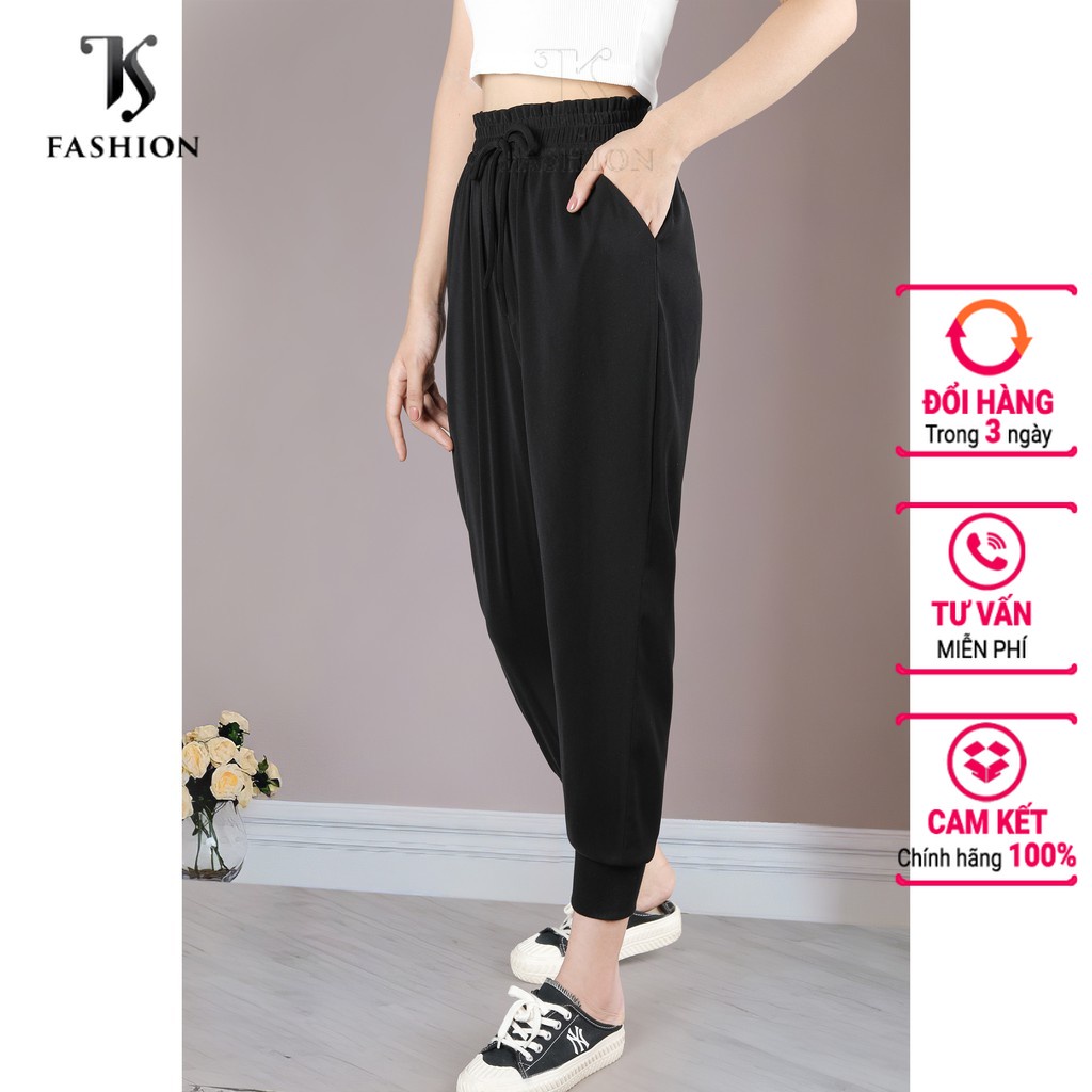 Quần vải bo gấu, cạp chun, chất liệu da cá, hàng thiết kế cao cấp TK FASHION - QK K424