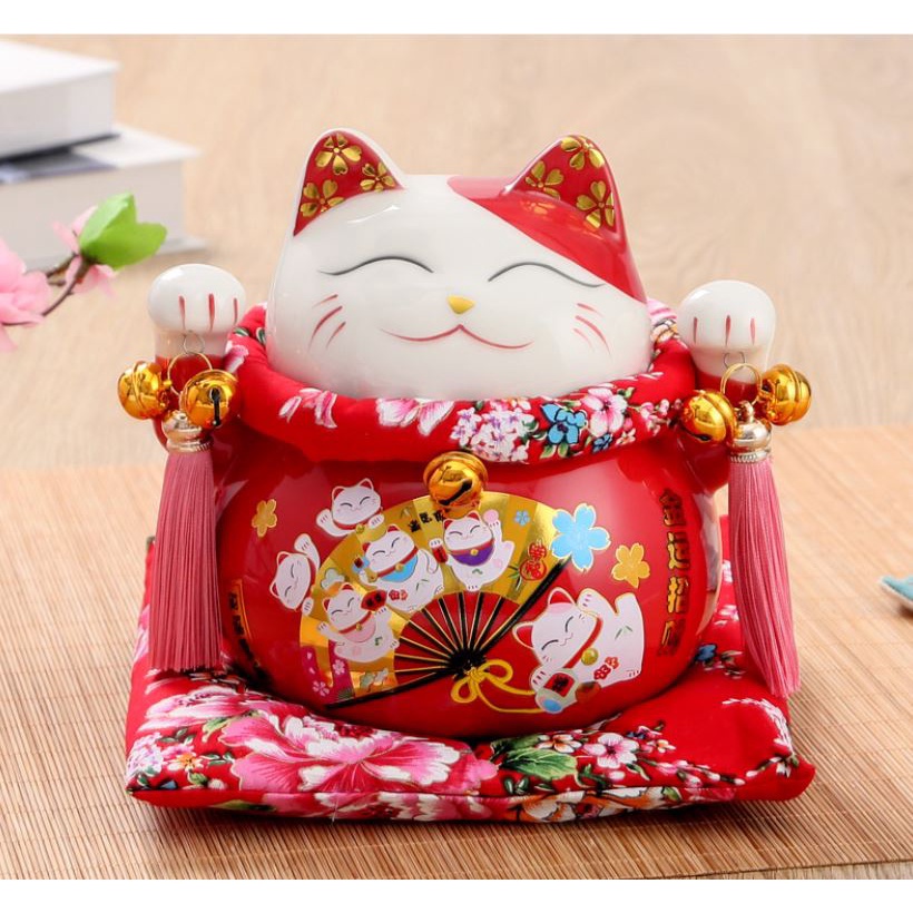Mèo Thần Tài May Mắn Giá Rẻ Ngũ Phúc Lâm Môn 18cm