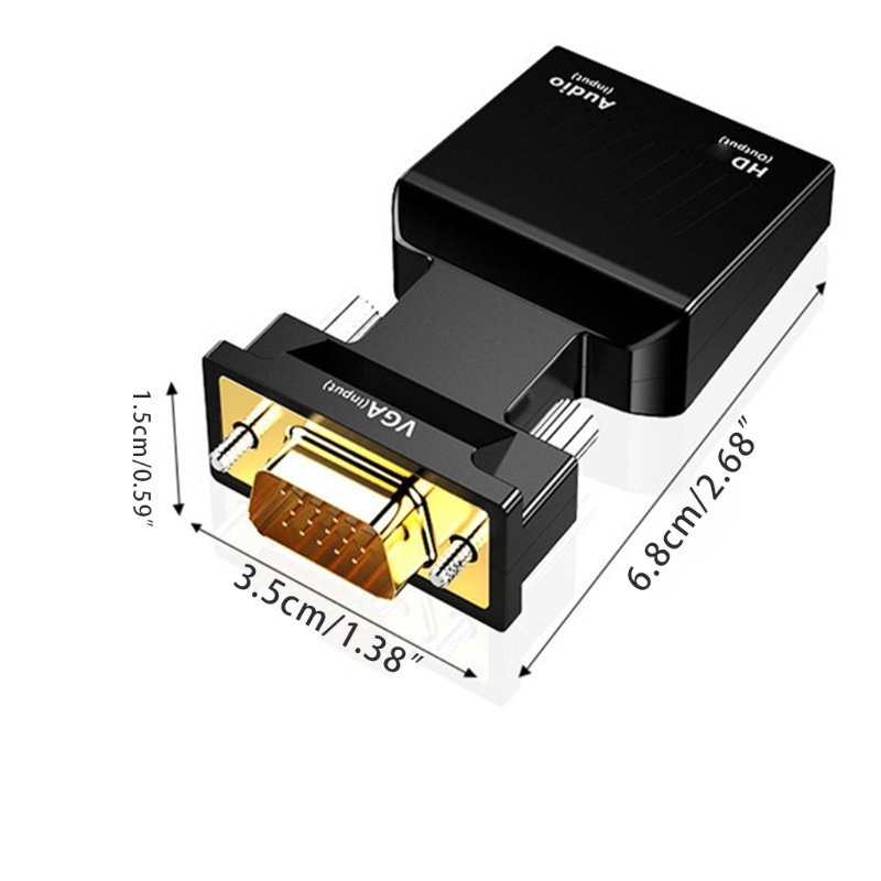Đầu chuyển đổi VGA sang HDMI đầu ra video 1080P dành cho màn hình tivi laptop máy tính để bàn