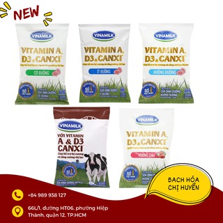 Combo 5 bịch sữa Vinamilk KHÔNG/ ÍT/ CÓ ĐƯỜNG/ DÂU/ SOCOLA bịch 220ml