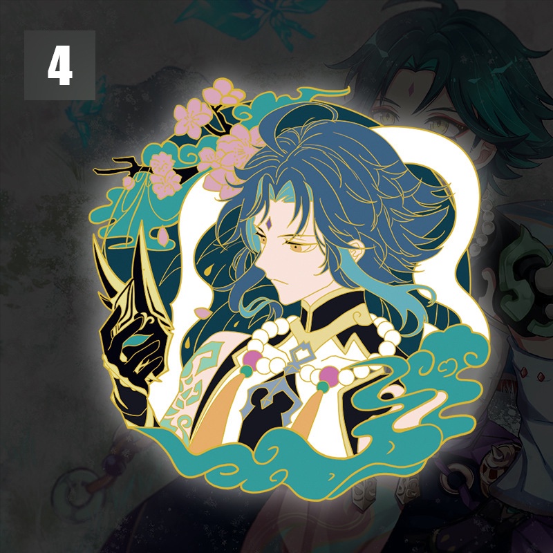 Ghìm cài áo bằng kim loại họa tiết Genshin impact độc đáo