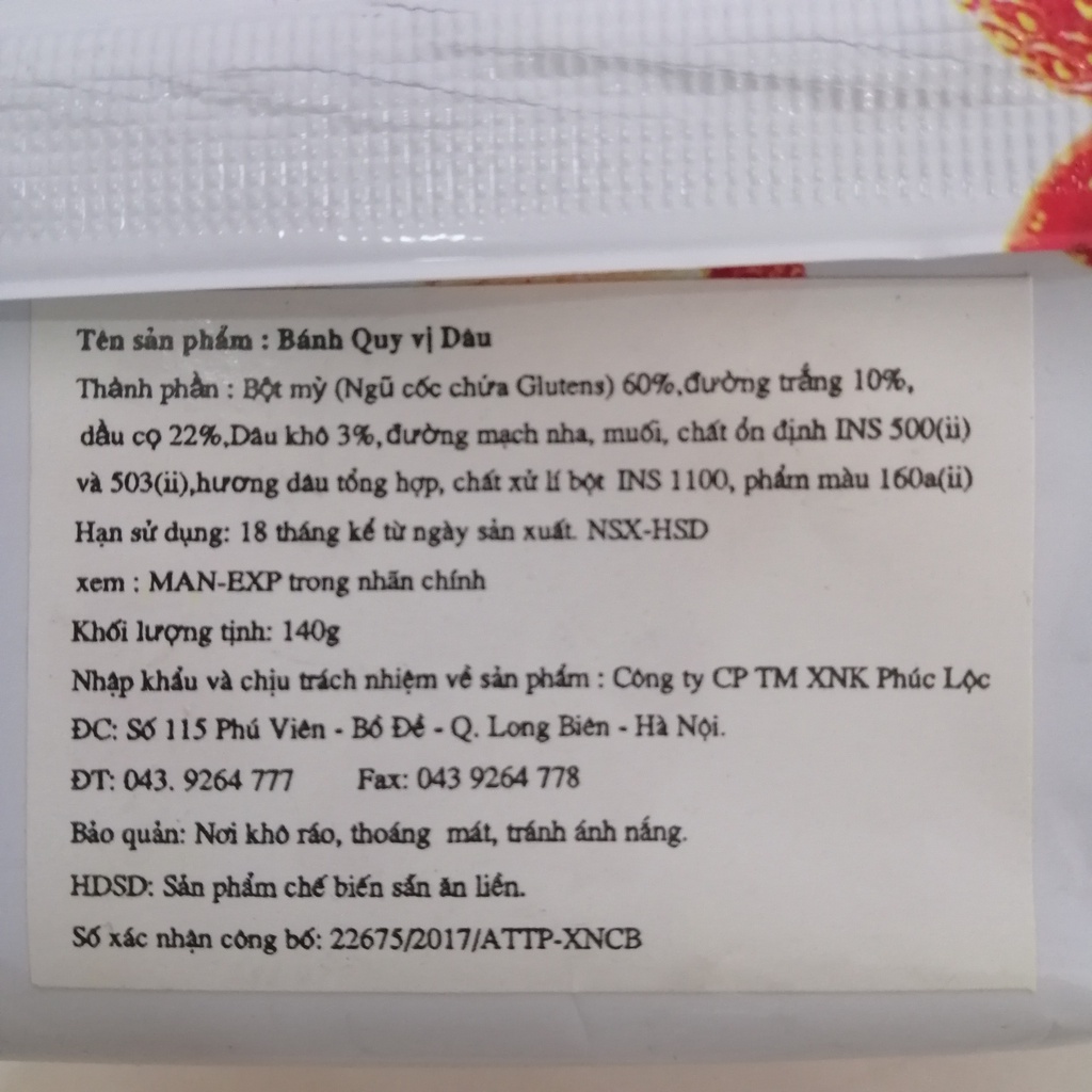 Bánh Quy Nhật Vị Dâu Strawberry Layer Biscuit (Gói 140g)