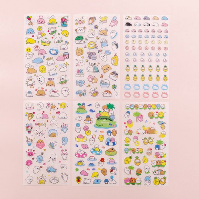 Set 6 tấm sticker hải cẩu ST04 20