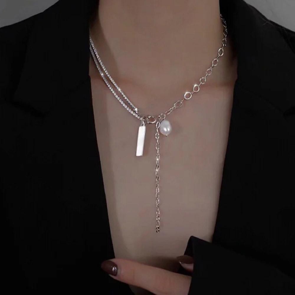Vòng Cổ Choker Kim Loại Đính Ngọc Trai Nhân Tạo Thời Trang