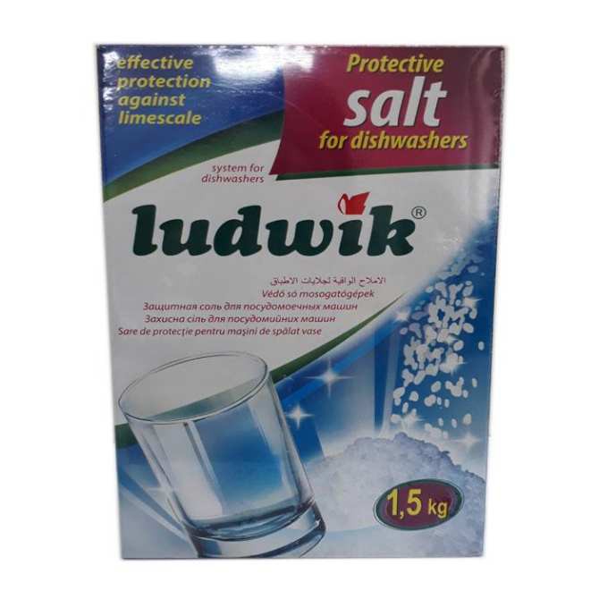 Muối Rửa Bát 1,5kg Ludwik, Muối Làm Mềm Nước ,Chống Cặn Canxi Dùng Cho Máy( TĐ Finish ,Alio ,Somat )