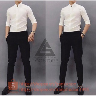 [RẺ VÔ ĐỊCH] Áo sơ mi nam trắng cổ trụ