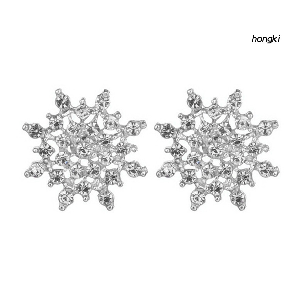 Đôi Bông Tai Hình Hoa Tuyết Đính Đá Thời Trang Cho Nữ