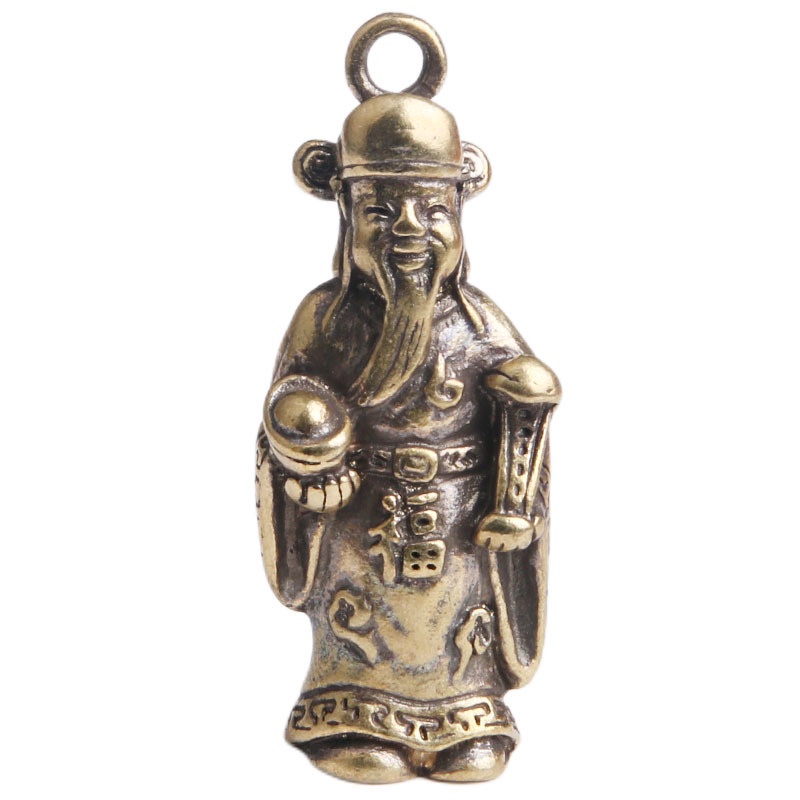 Móc Khóa Đồng Thau Kiểu Dáng Tượng Ông Thần Tài  Đem Lại May Mắn Chiêu Tài Lộc