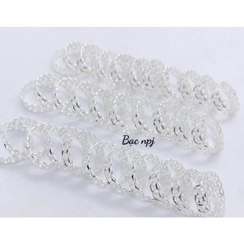 Nhẫn Kim Tiền trơn BNP bạc ta , đơn giản dễ đeo