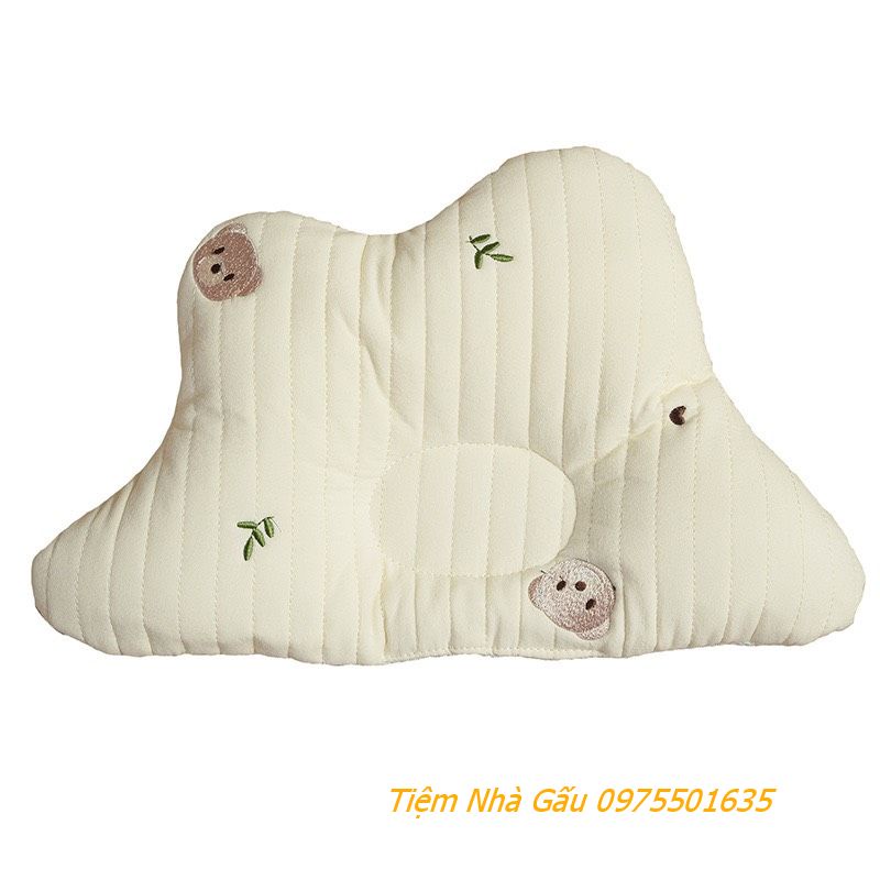 Gối cho bé ORGANIC 100% SỢI COTTON HỮU CƠ TỰ NHIÊN hạn chế méo đầu ở trẻ sơ sinh