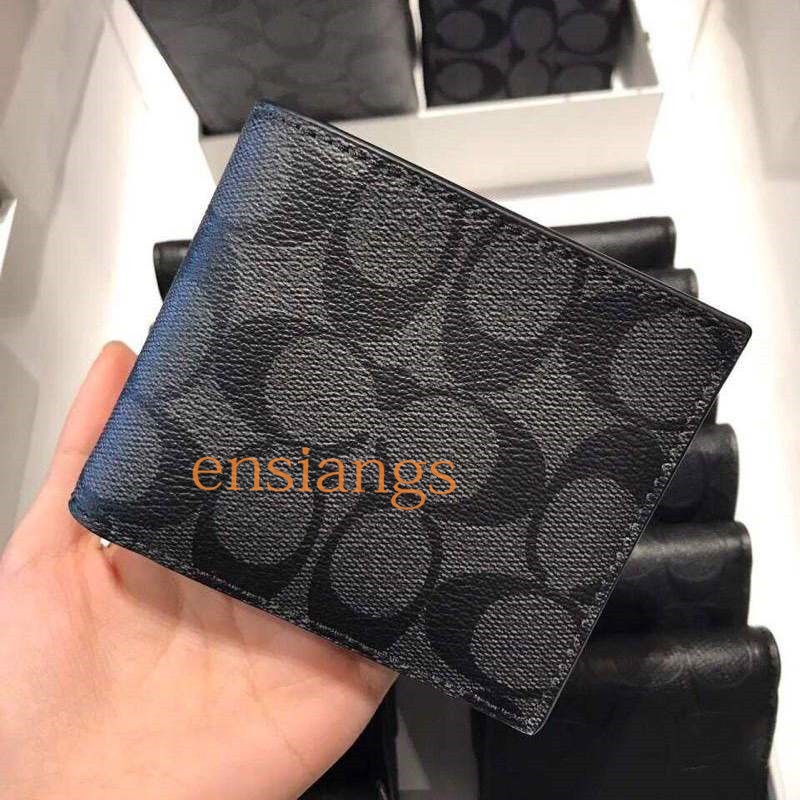 COACH Ví Da Ngắn Đa Năng Thời Trang Sang Trọng Cho Nam F74991