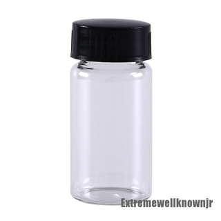 [Extremewellknownjr] 1pcs 20ml small lab glass vials bottles clear containers with black screw cap
