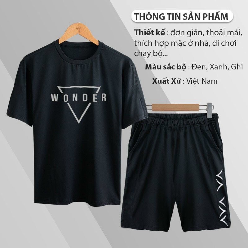 Bộ Thể Thao Nam Thun Lưới Mè WONDER