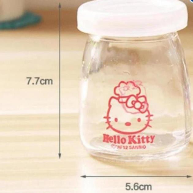 [FreeShip 50K]Hũ thuỷ tinh làm sữa chua 100ml Hũ Làm Sữa Chua Thủy Tinh In Hình Cao Cấp - Đồ Gia Dụng Tiện Ích