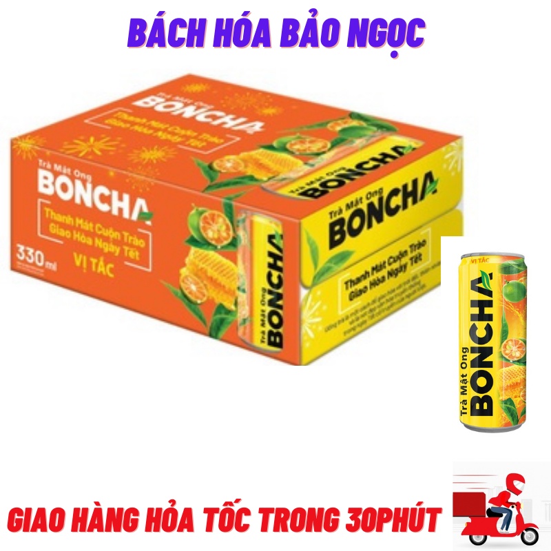Thùng Trà Tấc Mật Ong Boncha Lon - Bách Hóa Bảo Ngọc