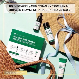 Bộ Travel Kit 3 Sản Phẩm Dưỡng Da, Ngừa Mụn Some By Mi AHA - BHA - PHA 30 Days Miracle Travel Kit