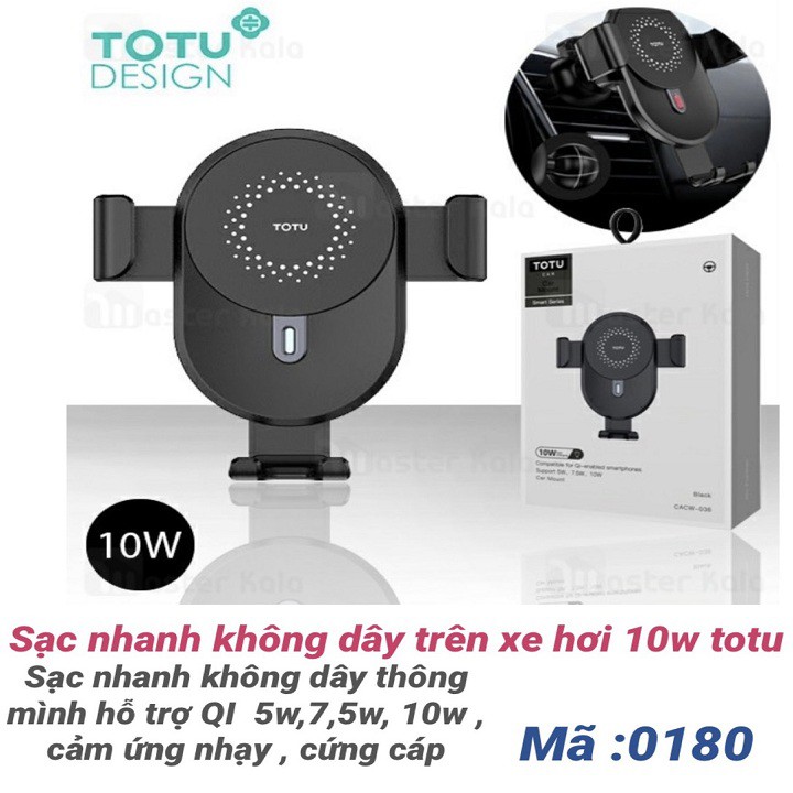 Sạc nhanh không dây trên xe hơi 10w hiệu Totu