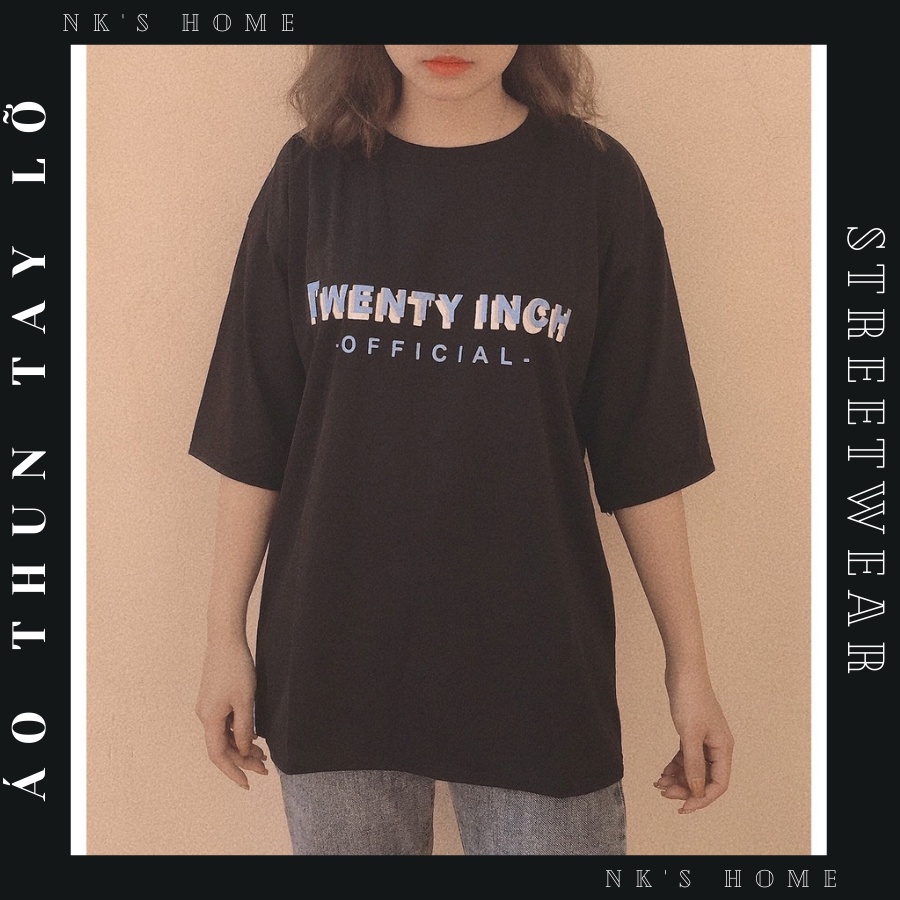 Áo thun tay lỡ unisex cho nam nữ TWENTY INCH thiết kế áo form rộng phong cách trẻ trung năng động