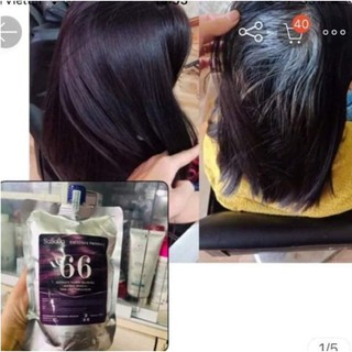 thuốc nhuộm tóc tự cân bằng phủ bạc sasaba 450ml (màu tím mã 66)