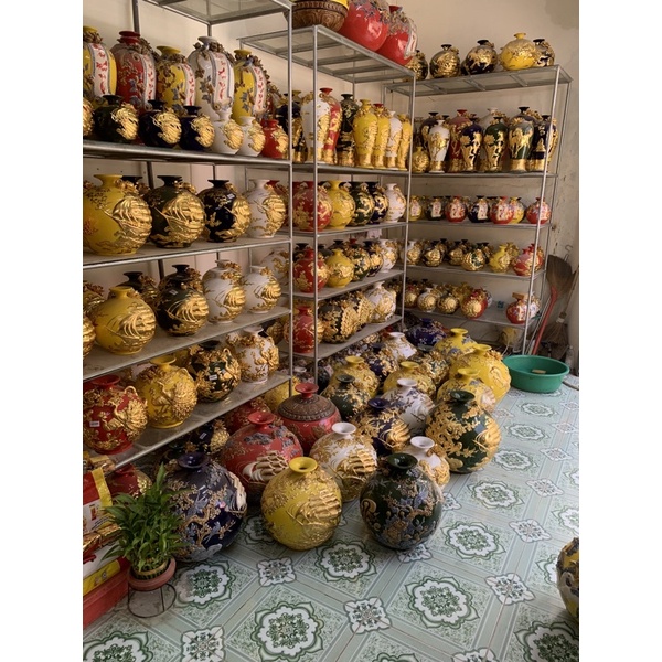 Bình hút lộc dát vàng mã đáo thành công cao 27cm