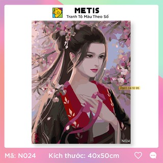 Tranh Tô Màu Theo Số METIS Tranh Nàng Thơ Mộng Mơ Dễ Tô N024