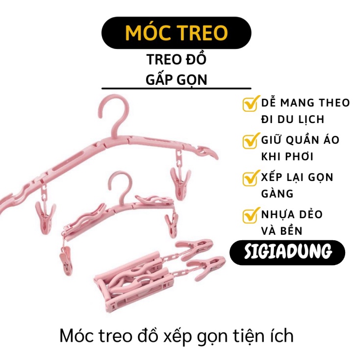 GIÁ SỈ Móc treo đồ xếp gọn, móc treo quần áo tả trẻ em tiện lợi 7079