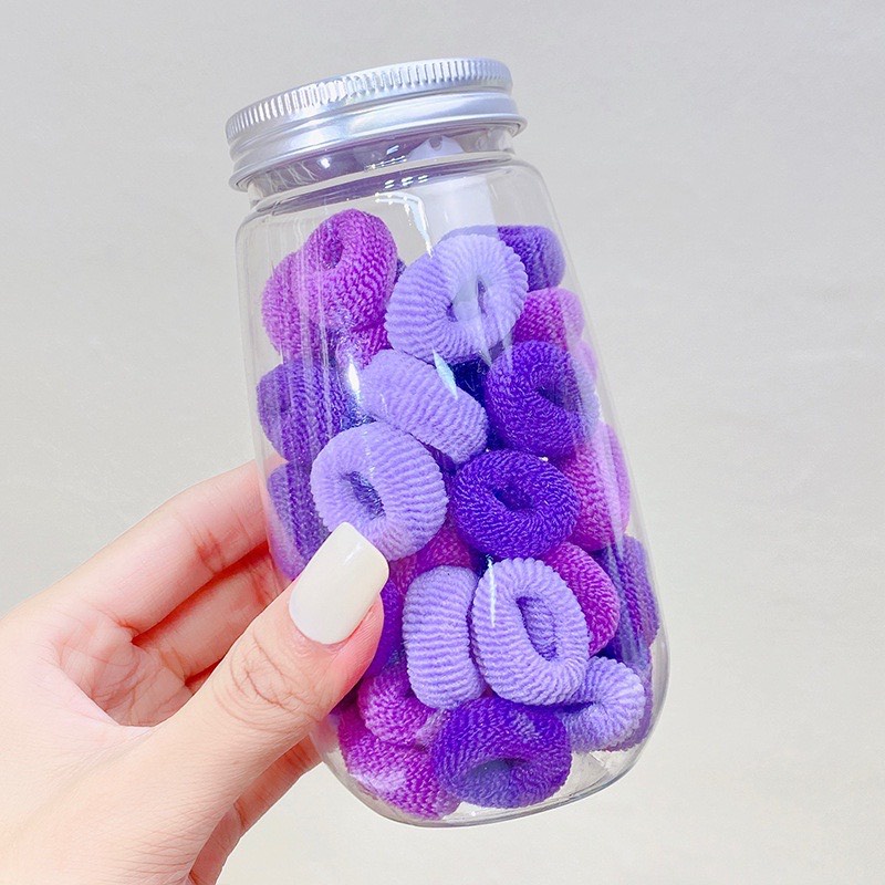 Hộp 50 Sợi thun buộc tóc vải mềm màu kẹo ngọt siêu dễ thương Dumi Shop