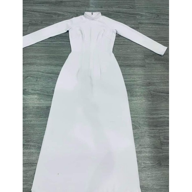 Áo dài Tây thi - màu trắng học sinh