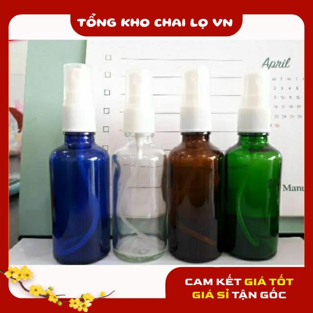 Chai Xịt Phun Sương ❤ SIÊU RẺ ❤ Chai xịt phun sương Thủy Tinh 50ml,100ml , chai lọ thủy tinh , phụ kiện du lịch