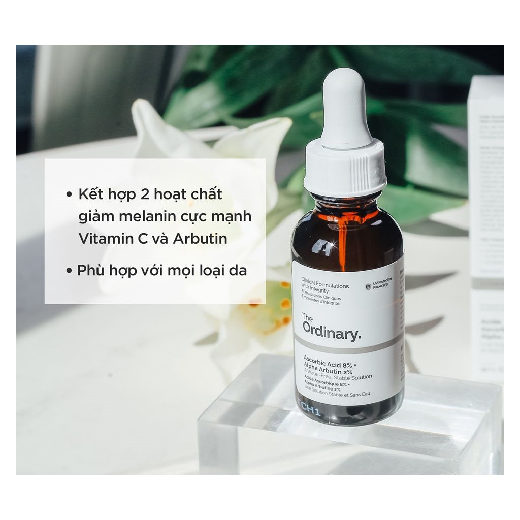 THE ORDINARY Serum Ascorbic Acid 8% + Alpha Arbutin 2% Tinh chất dưỡng sáng, mờ nám, giảm thâm 30mL