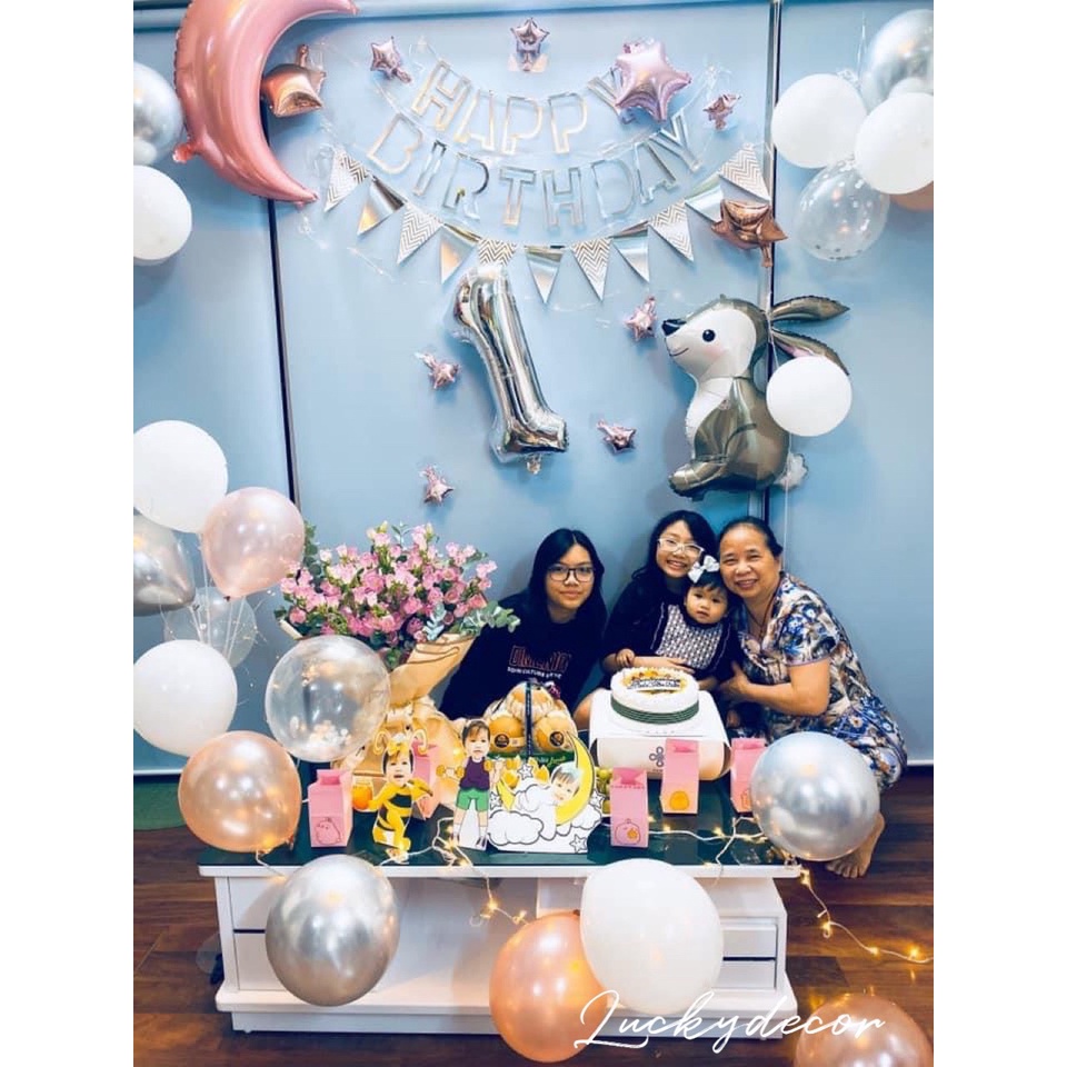 Set Bóng Bay Trang Trí Sinh Nhật Đủ Phụ Kiện AB00
