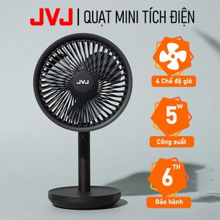 Quạt tích điện mini để bàn JVJ N9FAN STAND để bàn 4 chế độ có các chức năng cải tiến, tiếng êm, để bàn học, bàn làm việc