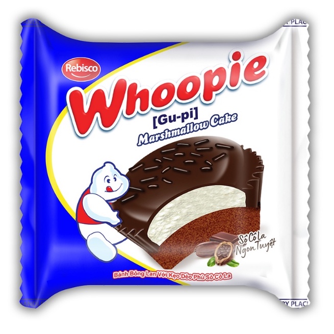 Bánh Phủ Socola Đen Nhân dẻo Marshmallow WHOOPIE