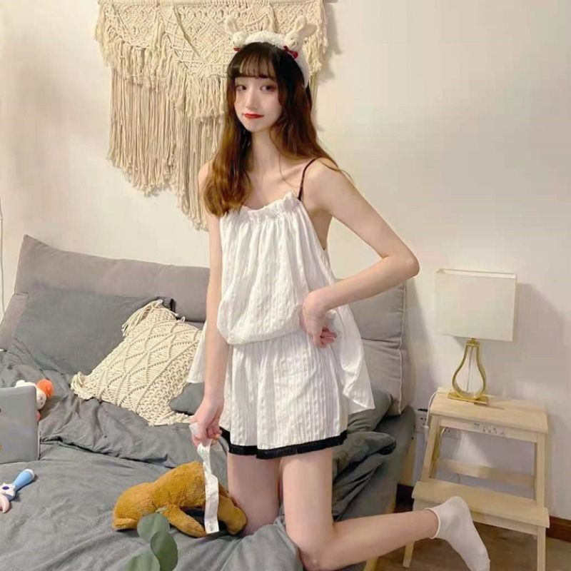 Bộ Đồ Ngủ Hai Dây Dáng Rộng Phong Cách Hàn Quốc