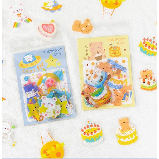 [Hàng mới về] Set nhãn dán Sticker Gấu Thỏ dễ thương